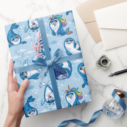 Papier Cadeau Phoques pour bébés (Cadeaux)