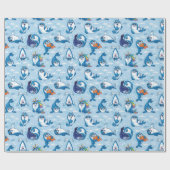 Papier Cadeau Phoques pour bébés (Plat)