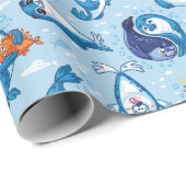 Papier Cadeau Phoques pour bébés (Coin rond)