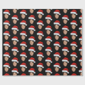 Papier Cadeau Photo à visage personnalisé Père Noël Casquette No (Plat)