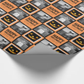 Papier Cadeau Photo avec Happy Halloween Citrouille (Coin)