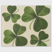 Papier Cadeau Photo botanique de shamrocks sur la couleur faite (Plat)
