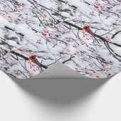 Papier Cadeau Photo Cardinal Arbre à Neige (Coin)