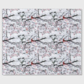 Papier Cadeau Photo Cardinal Arbre à Neige (Plat)