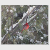 Papier Cadeau Photo Cardinal Pine des neiges (Plat)