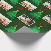 Papier Cadeau PHOTO chien de noël animal personnalisé Papier à e (Coin)