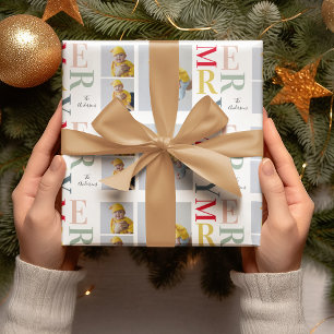 Papier Cadeau Photo Collage Et Joyeux Joyeux Coloré   Joyeux Fêt