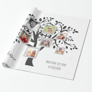 Papier Cadeau Photo Collage Family Tree Modèle Personnalisé