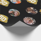 Papier Cadeau Photo Collage Modèle fête de 50e anniversaire (Coin)