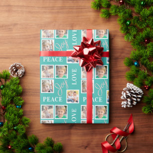 Papier Cadeau Photo Collage Peace Joy Love Christmas