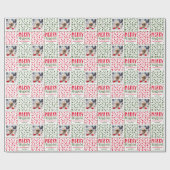 Papier Cadeau Photo de Chien de Noël customisée Photo de Chien D (Plat)