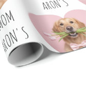 Papier Cadeau Photo de chien personnalisé (Coin rond)