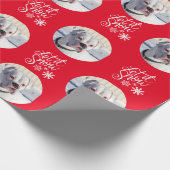 Papier Cadeau Photo de chien personnalisé rouge (Coin)
