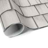 Papier Cadeau Photo de clôture de bardeaux de toit gris (Coin rond)