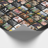 Papier Cadeau Photo de famille moderne 24 Collage avec initiale  (Coin)