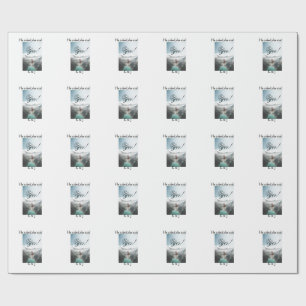Papier Cadeau photo de fiançailles nom stylis Il a demandé elle