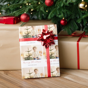 Papier Cadeau Photo de Joyeux Noël en écriture moderne