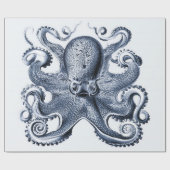 Papier Cadeau Photo de la marine Blue Octopus par Ernst Haeckel (Plat)