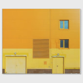 PAPIER CADEAU PHOTO DE MUR PEINT JAUNE ET BLANC (Plat)