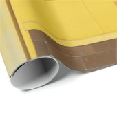 PAPIER CADEAU PHOTO DE MUR PEINT JAUNE ET BLANC (Coin rond)