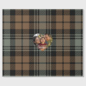 Papier Cadeau Photo de Noël Brown rustique et tatan noir (Plat)