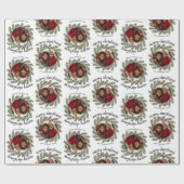 Papier Cadeau Photo de Noël - Calligraphie - Branches de Whimsic (Plat)