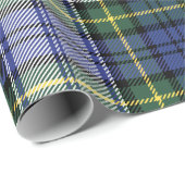 Papier Cadeau Photo de Noël classique bleu et vert tatan (Coin rond)