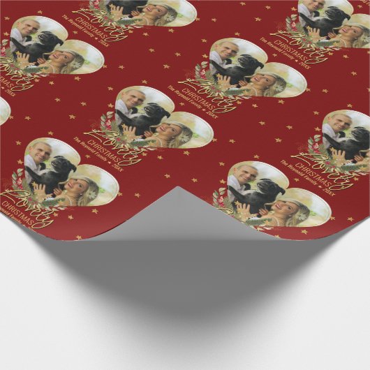 Papier Cadeau Photo de Noël Coeur Or Parties scintillant Star Lo (Coin)