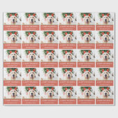 Papier Cadeau Photo de Noël de chien Joyeux Pawlidays (Plat)