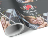 Papier Cadeau Photo de Noël Sloth (Coin rond)