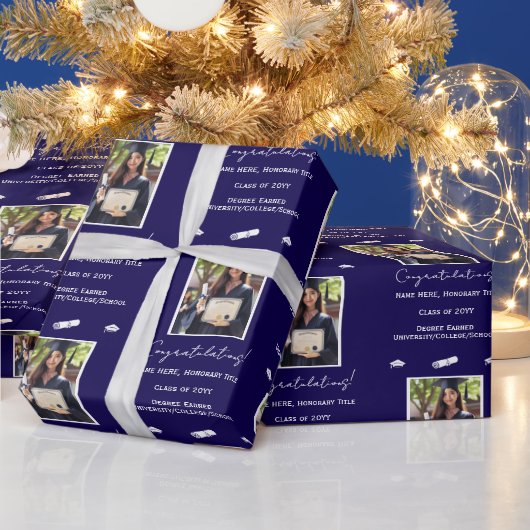 Papier Cadeau Photo Diplôme de Diplôme de Diplôme, Bleu (Vacances)