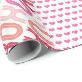 Papier Cadeau Photo douce d'amour de patchwork de Valentine de (Coin rond)