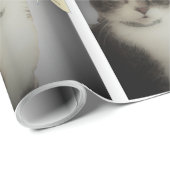 Papier Cadeau Photo drôle de chat (Coin rond)