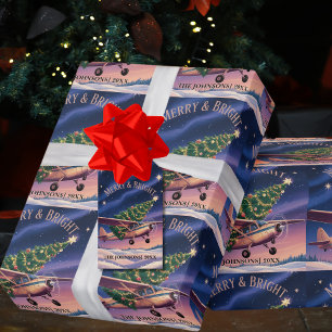Papier Cadeau Photo drôle d'un avion Cessna transportant un sapi