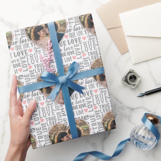 Papier Cadeau Photo en forme de coeur Amour Véritable Saint-Vale (Cadeaux)