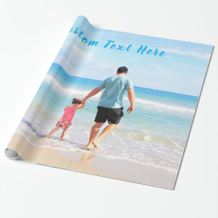 Papier Cadeau Photo et texte personnalisés - Votre propre desig