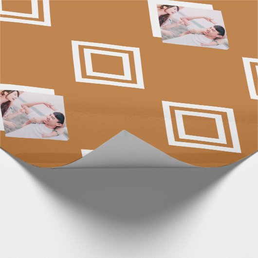 Papier Cadeau Photo géométrique Or moderne Noël (Coin)