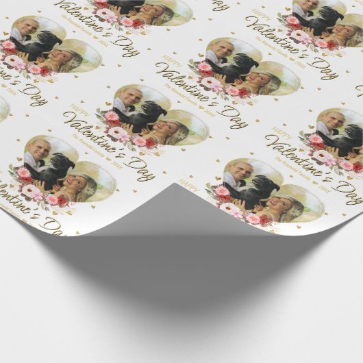 Papier Cadeau Photo Heart Gold Valentine's Day Parties scintilla (Coin)