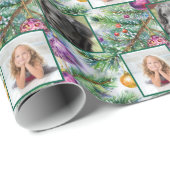 Papier Cadeau Photo Holiday Christmas Tree (Coin rond)