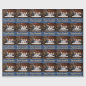 Papier Cadeau Photo minimal de la famille Hanoukka heureuse (Plat)