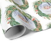 Papier Cadeau Photo Noël Vacances (Coin rond)