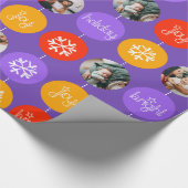 Papier Cadeau Photo orange pourpre de Noël de motif de babiole (Coin)
