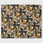 Papier Cadeau Photo ornement noir et or (Plat)