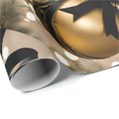 Papier Cadeau Photo ornement noir et or (Coin rond)