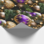 Papier Cadeau Photo ornement violet et or (Coin)