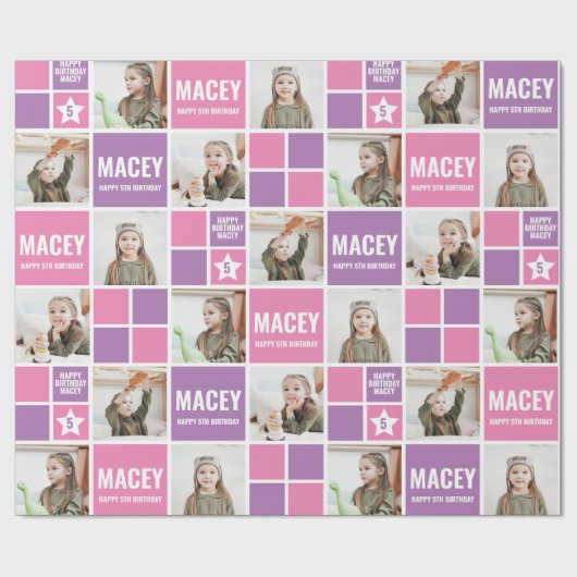 Papier Cadeau Photo personnalisée Cadeau Anniversaire (Plat)