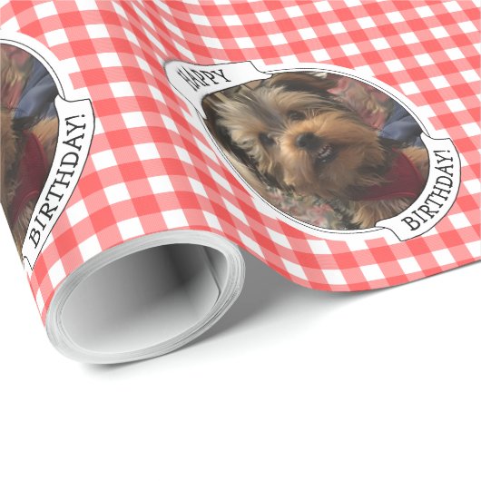 Papier Cadeau Photo personnalisée de l'animal de compagnie Pays (Coin rond)