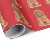 Papier Cadeau Photo personnalisée image logo motif cadeau rouge (Coin rond)