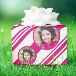 Papier Cadeau Photo personnalisée Logo Rouge et Sucre de canne b