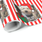 Papier Cadeau Photo personnalisée Noël Père Noël Pet HO HO HO HO (Coin rond)